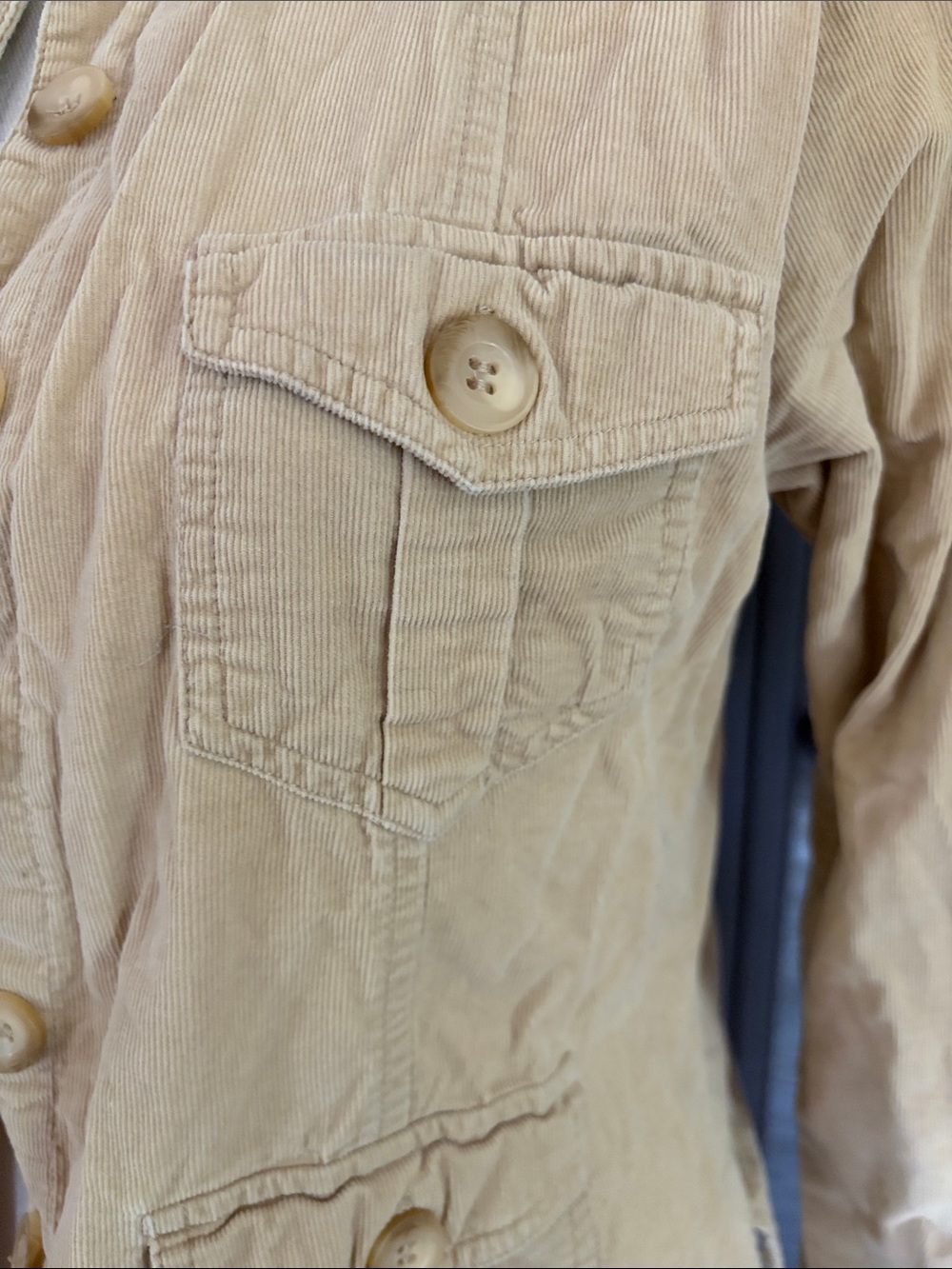 Utility Button-Front Jacket in Tan - Picture 2 of 5